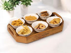 Vesta Homes Set of 2 Zak Acacia Wood Rectangular Serving Tray for Home/Kitchen/Restaurant/Office Organizer/Dining Table|Premium Wooden Trays|48 X 33 ; 40 x 27 cm | Handcrafted in India - size: Set of 2 Trays: 18.9" x 13", 15.7" x 10.6"