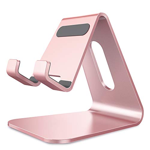 CreaDream Cell Phone Stand, Cradle, Holder, Aluminum Desktop Stand Compatible with Switch, All Smart Phone, iPhone 15 14 13 12 Pro Max Plus Mini Xr X Se 8 SE -Rose Gold - color: Rose Gold