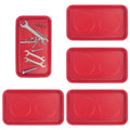 5 PCS Magnetic Trays, 9.4X5.5x1.4Inch, Magnet Tool Tray, Magnetic Parts Tray, Red, by GENHAKON - size: 5 PCS Rectangle Red