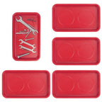 5 PCS Magnetic Trays, 9.4X5.5x1.4Inch, Magnet Tool Tray, Magnetic Parts Tray, Red, by GENHAKON - size: 5 PCS Rectangle Red