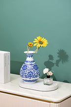 Blue Porcelain Vase, Blue and White Ginger Jar, Handmade Chinoiserie Vase, 8.7'' H - size: Blue 8.7"H