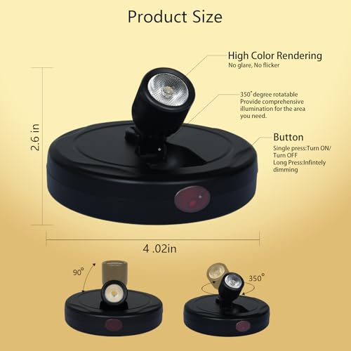 LED Spotlight Indoor,Rechargeable Battery Uplighting Indoor, Mini Accent Spot Lights for Plants Tree Wall Art Display Painting Artwork Portrait Dartboard Closet Gallery Photo-Black 2Pack - color: Black