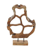 Deco 79 Teak Wood Abstract Handmade Decorative Sculpture Home Decor Statue, Accent Figurine 16" x 8" x 25", Brown - size: 16" x 8" x 25"