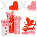 Vercraft 11 Pcs Valentine's Day Table Decorations XOXO Tiered Tray Decor Love Centerpiece Pink Wooden Books Home Table Top Decor for Wedding Party Supplies - style: Xoxo
