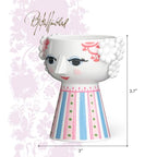 Bjørn Wiinblad Eva Candleholder | Hand-Painted Glazed Ceramic | Rose Pink | 3.7 in