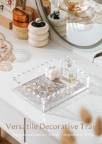 Acrylic Tray with Magnetic Pad - Customizable for Photos, Art, Decorative Tray for Dresser Nightstand Bedroom, Perfume Jewelry Trinket Catchall Tray Housewarming Gifts New Home - size: Rectangle:7.9*5.9*1.8inch