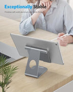 OMOTON Tablet Stand Holder Adjustable, T1 Desktop Aluminum Tablet Dock Cradle Compatible with iPad Air/Mini, iPad 10.2/9.7, iPad Pro 11/12.9, Samsung Tab and More, Grey - color: Grey