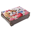 Tontut Diamond Painting Kit Storage Box, Heart Shaped Puppy DIY Multi Functional Handicraft Storage Box, Suitable for Home Office Valentine's Day Holiday Gifts - color: Loving Puppy