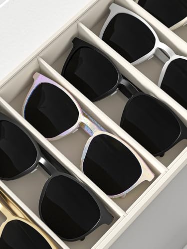 Sunglass Organizer Tray,Eyeglass Storage for Multiple Glasses,Jewelry and Sunglasses Drawer Organizer (Beige 2) - color: Beige 2