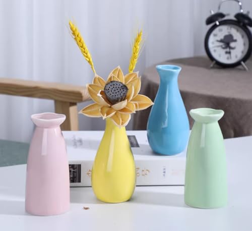 Small Ceramic Bud Vase Flower Single Stem Vase Mini Decorative Floral Holder Home Decorative Floral Centerpiece for Home Decor Centerpiece Wedding Party Table Vase (Blue) - color: Blue