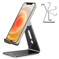 OMOTON Adjustable Cell Phone Stand, C2 Aluminum Desktop Phone Holder Dock Compatible with iPhone 15 14 13 Xs XR 8 Plus 7 6, Samsung Galaxy, Google Pixel, Android Phones, Black - color: Black
