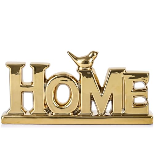 Gold Love Sign Statue - Personalized Home Decor, Bird Sculpture for Living Room, Bedroom, Desktop & Cabinets - color: Gold, style: Home