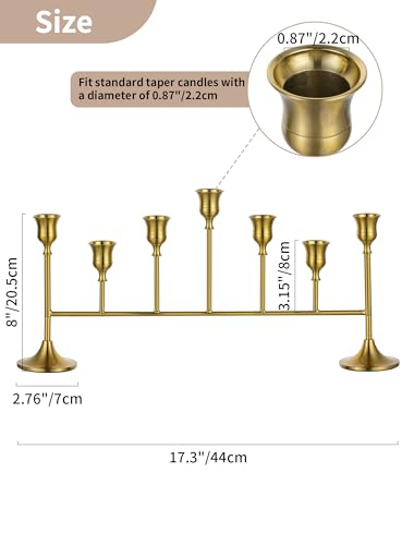 NUPTIO Candlestick Holders for Taper Candles: Gold Candelabra for Candle Sticks - Brass Long Candleholders for Christmas Birthday Party Fireplace Table Centerpiece - color: Brass, size: 1 pc
