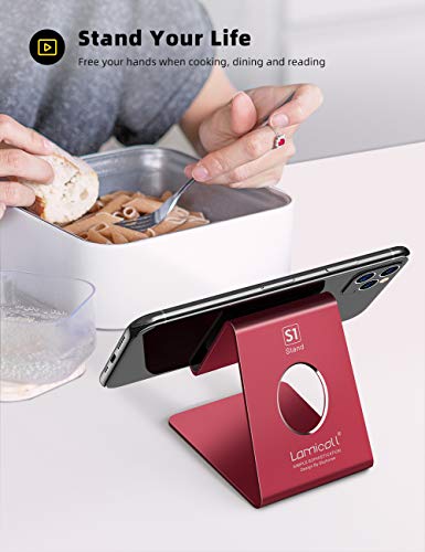 Lamicall Cell Phone Stand, Phone Dock : Cradle, Holder, Stand, Compatible with Phone 12 Mini 11 Pro Xs Xs Max Xr X 8 7 6 6s Plus 5 5s 5c All Android Smartphone Charging, Accessories Desk - Red - color: d-red