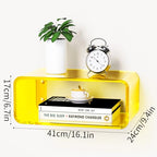 Acrylic Floating Nightstand, Bedside Table, Nightstand Shelf Wall Mounted Bedside Shelf (Yellow, Small) - color: Yellow