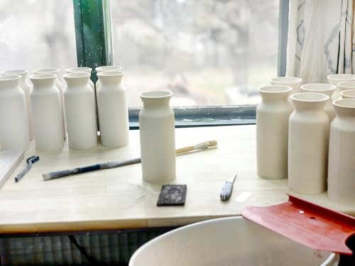 9th Anniversary Pottery Gift for Her Personalized Ceramic Vase with Tally Marks White Handcrafted Custom Couple Names Keepsake 9 Years Marriage, Engraved Handmade 3 x 8 Inches