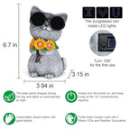 Solar Garden Statues Cat with Daisy and LED Lights Birthday Gifts for Women Mom Grandma Solar Outdoor Decor for Patio Backyard Yard Lawn Decoration-Unique Housewarming Gifts - style: Cat