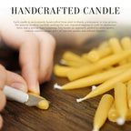 DEYBBY 20 Minute Beeswax Meditation Candles - 24pcs Mini Beeswax Taper Candle Gift Set with 2 Small Candle Holders