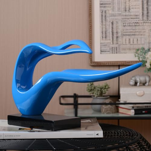 HAUCOZE Abstract Woman Figurine Modern Sculpture Home Art Decor Table Centerpiece Gift for Bedroom Living Room Polyresin 15.7 Inch