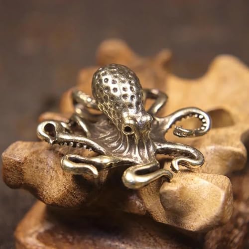 Pure Copper Octopus Ornament - Vintage Tea Pet Collectible, Artisan-Crafted Statue, Indoor & Outdoor Desktop Decoration, Ideal for Placement on Tea Tables, Office Desks and Living Room Surfaces