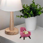 Refintural Miniature Cat Figurines with Small Sofa - Resin Mini Cat Figures, Kitten Miniature Desk Accessories - Perfect Cute Cat Gift for Cat Lovers (Pink Sofa) - color: Pink