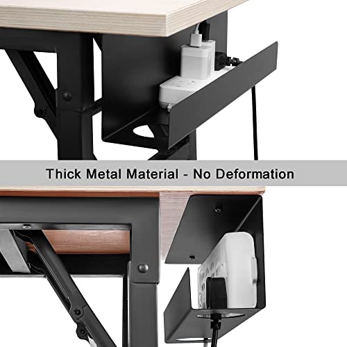 ZhiYo Under Desk Cable Management Tray 16.5 Inch, 2 Pack Sturdy Metal Cable Tray, Desk Cord Management, Under Table Cord Organizer Basket, Wire Raceway, Black - size: 33in L - Screw-In