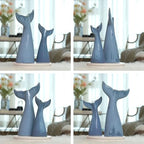 SEINHIJO Ceramic Flower Vase Modern Decor Sculpture Ocean Figurine Statue Table Centerpiece Art for Home Office Gift 8.3 Inch - size: Medium