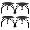 4 PCS 2.7in Iron Pillar Candle Plate, Candle Holders Round Shape, Handmade Decorative Candle Plate Pedestal, for Dinner, Wedding, Party, Spa (Black)