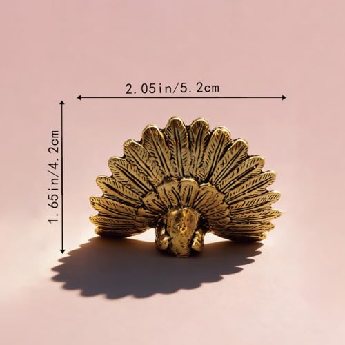Vintage Mini Peacock Brass Figurine Cute 3D Aminal Statues for Home Office Table Desk Mantle Decor Tea Pet Decoration Funny Gifts for Women Men Friend (HTBJ3589) - color: Fdjlcs3589