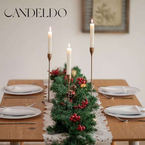 Brass Taper Candle Holders: Set of 3 Tall Candlestick Holder for Table Centerpiece Metal Gold Candles Stick Holders Candle Stand Brushed Wedding Decor - color: Brass, size: 3PCS