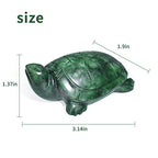 Jade Turtle Statue Natural Jade Gemstone Cute Animal Sculpture for Longevity and Luck 3 Inch - color: Green Jade Turtle-1