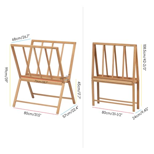 MEEDEN Folding Large Print Rack - Wooden Art Storage Rack - Artist Storage and Display Rack for Canvas Artwork Prints Frame Panels Art Gallery Shows Studios - size: Large