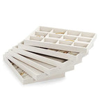Oirlv Stackable 12 Girds Jewelry Trays Jewelry Storage Tray Showcase Display Organizer(13.8" X 1.4"X 9.4") - size: 12 Grids