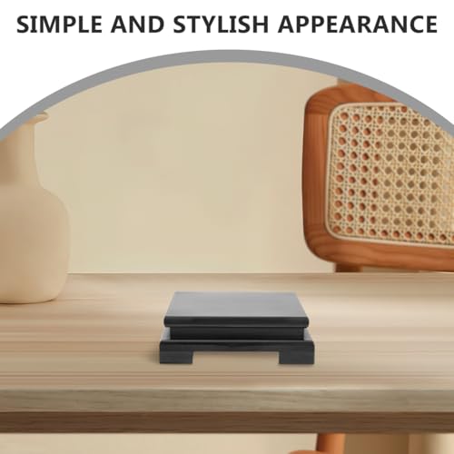 Cabilock Wooden Display Stand - 9.5 inch Square Wood Display Base Square Vase Riser Farmhouse Riser Decorative Pedestal Stand for Buddha Statue Jewelry Figurine Risers Plant Stand Flower Pot