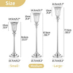 NUPTIO Flower Vase Centerpiece Wedding: 2 Pcs 26.7" Tall Silver Stand Metal Trumpet Vases for Wedding Party Table Decoartions - color: Silver, size: 2 x M