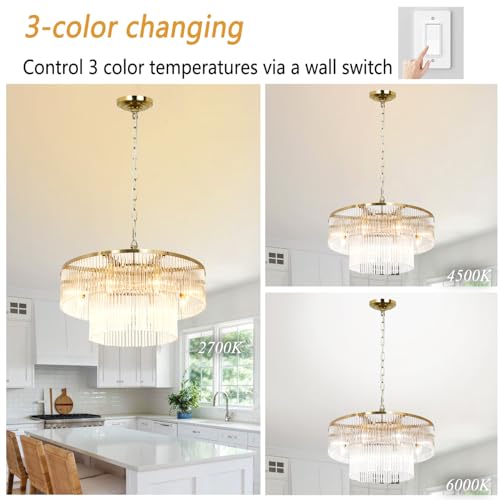 Modern Chandeliers Brass Glass Chandelier Lighting 8 Lights Round Dining Chandelier Light Fixture Ceiling Entryway Bedroom Kitchen Foyer 23.6" - size: Small Brass (23.6" x 70")