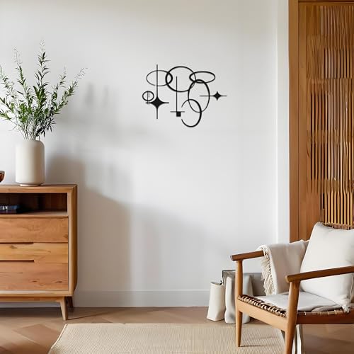 Slickss Starry Sky Wall Decor – Geometric Pattern Living Room Wall Decor, Modern Metal Wall Sculpture, Suitable for Home and Office