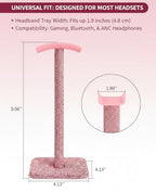 Luxury Rhinestone Headphone Stand – Cute Crystal Headset Holder for Gamer Girl Desk Setup – Bling Kawaii Desk Accessories with Soft Headrest – Aesthetic Gift for Daughter & Girlfriend (Pink) - color: Pink Sparkle