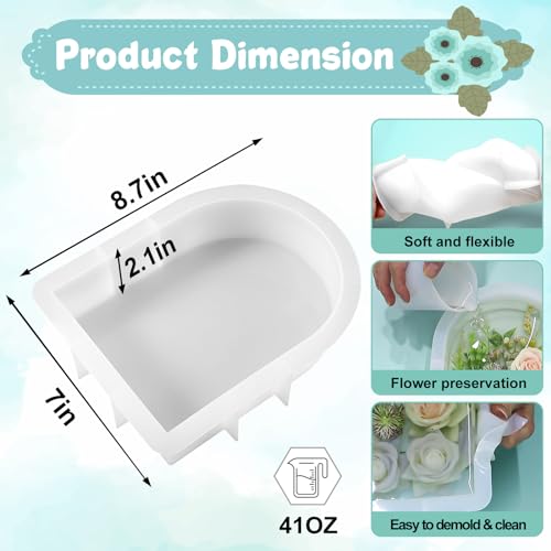 YOILES Resin Molds Silicone,Epoxy Resin Casting Craft Mold for Flower Preservation Bookends DIY Art (Arch)