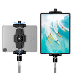 KDD iPad and Phone Tripod Mount Adapter with Ball Head, iPad Holder for Tripod, 360 Rotatable Tablet Clamp Mount fits iPad Pro 12.9, Air Mini 3 4, Galaxy Tab, Surface Pro, Selfie Stick(5.3-10.6")