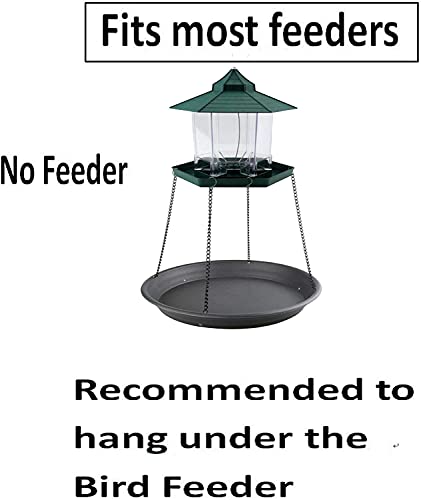 Bird Seed Catcher Tray Platform Feeder Hanging Tray Fits Most feeders Catches Most Falling Seed and Husk Great for Attracting Birds Outdoors, Backyard, Garden - Black