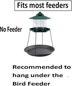 Bird Seed Catcher Tray Platform Feeder Hanging Tray Fits Most feeders Catches Most Falling Seed and Husk Great for Attracting Birds Outdoors, Backyard, Garden - Black