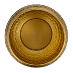 Creative Co-Op Round Hammered Metal Container with Bee Finial, Brass Finish - style: Bee