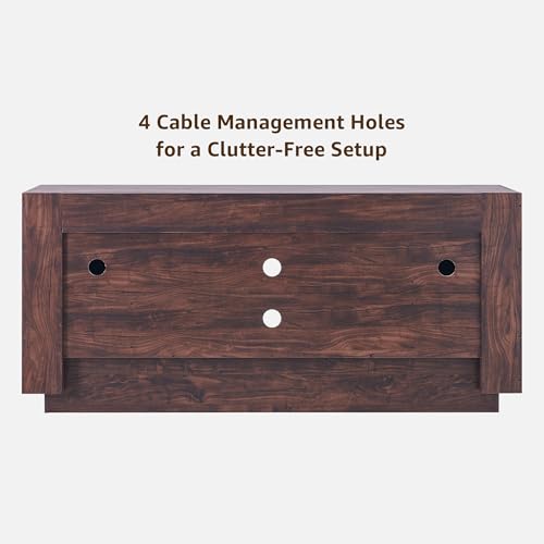 OKD Modern 70" TV Stand, Entertainment Center for TVs Up to 80", Media Console with Large Open Storage & Side Cabinets, Thick Wood Design for Living Room, Dark Walnut - color: Dark Walnut