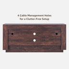 OKD Modern 70" TV Stand, Entertainment Center for TVs Up to 80", Media Console with Large Open Storage & Side Cabinets, Thick Wood Design for Living Room, Dark Walnut - color: Dark Walnut