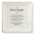 HOME SMILE Gifts for Daughter From Mom Ring Dish Jewelry Tray,Birthday Mother's Day Gifts for Adult Daughter -I Love You Beyong Words,Your Mom - style: Beloved Daughter