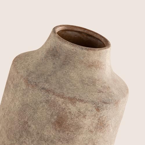Mitt&Ditt Ceramic Flower Vase, 12.5 inch Tall Off-White Vase, Large Decorative Terracotta Vases, Farmhouse Rustic Pottery Vases for Home Decor, Living Room, Table - color: B-12.5"h-terracotta