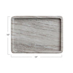 Bloomingville Rectangular Marble Tray, Beige