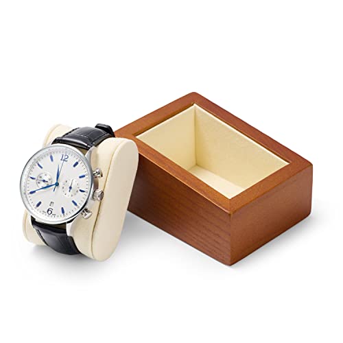 Solid Wood Watch Organizer - Display Case & Stand for Men's Watches & Bracelets - color: WHITE WATCH BOX
