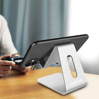 CreaDream Cell Phone Stand, Cradle, Holder,Aluminum Desktop Stand Compatible with Switch, All Smart Phone, iPhone 11 Pro Xs Max Xr X Se 8 7 6 6s Plus SE 5 5s-Silver - color: Silver